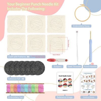 GATYZTORY Punch Needle Coaster Kit in progress
