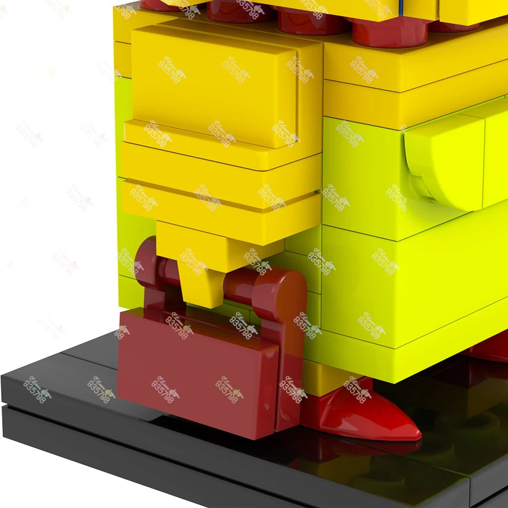 MOC Animation Series Brickheadzed Building Blocks Marge Bart Maggie Homer Figure Toy DIY Character Model Assembly Brick Kid Gift
