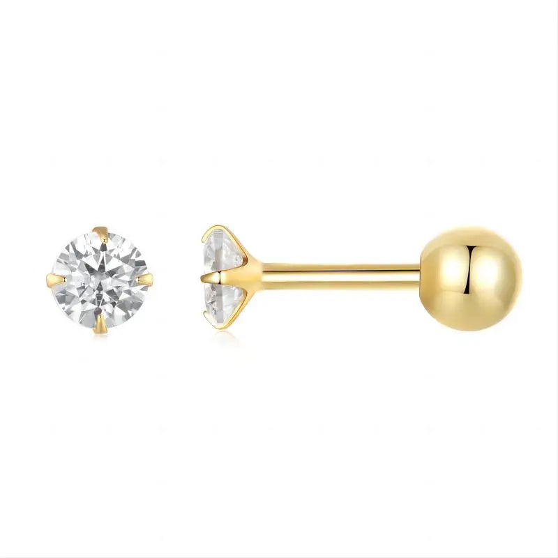 BAMOER Round CZ Stud Earrings gift presentation