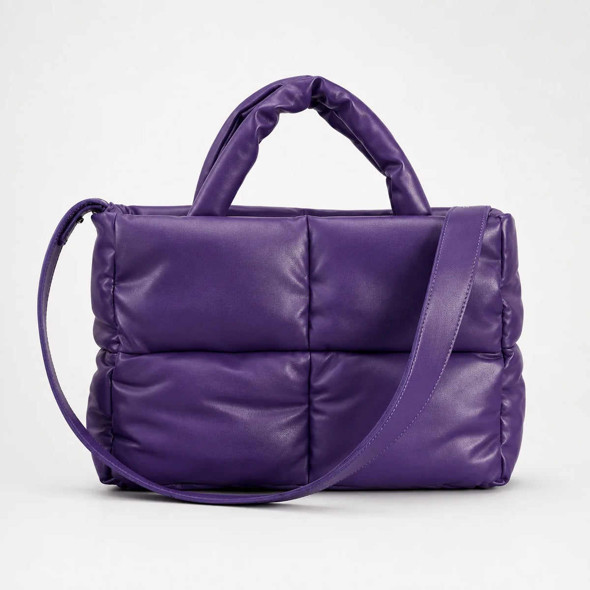 Quilted Puffer Tote Bag texture detail