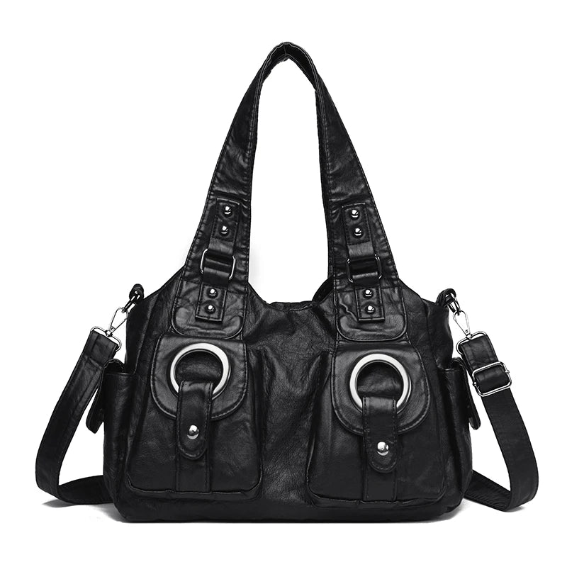 Multi-Layer Pocket Crossbody Bag worn crossbody