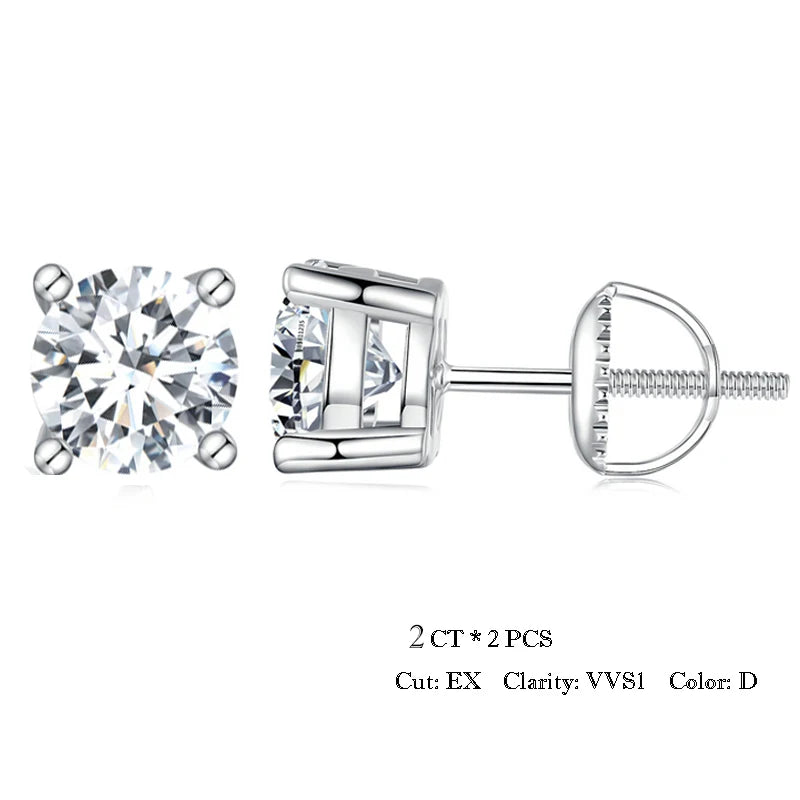 BAMOER 2ct Moissanite Stud Earrings packaging