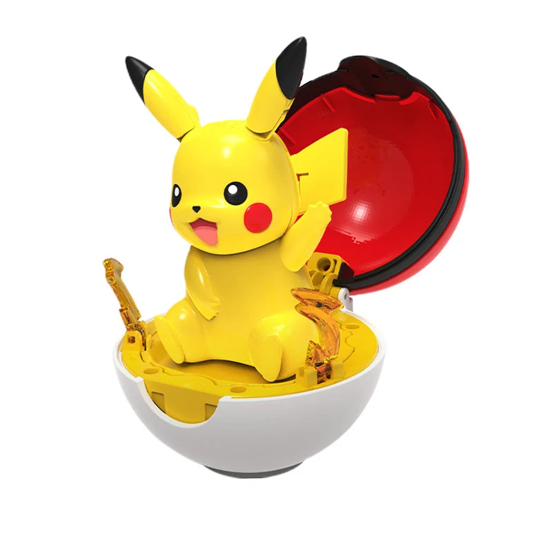 Cute Pokemon Figure Meowth Pokeball Pikachu Bulbasaur Eevee Charmander Squirtle Pocket Monster Elf Deform Poke Ball Toy Ornament