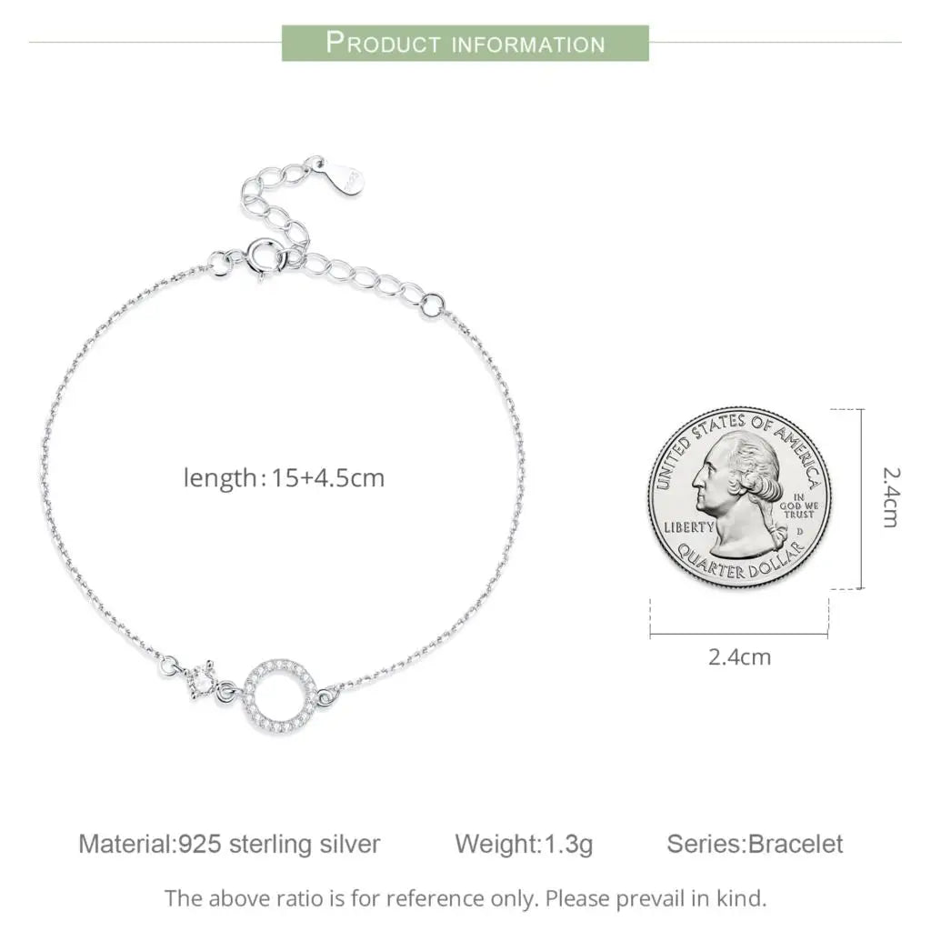 BAMOER Simple Ring-Link Bracelet - Silver