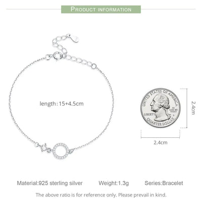 BAMOER Simple Ring-Link Bracelet - Silver