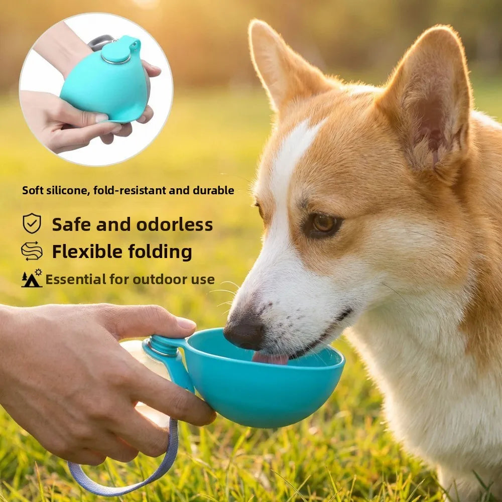 Portable Leak-Proof Dog Water Bottle - Stainless Steel Blue