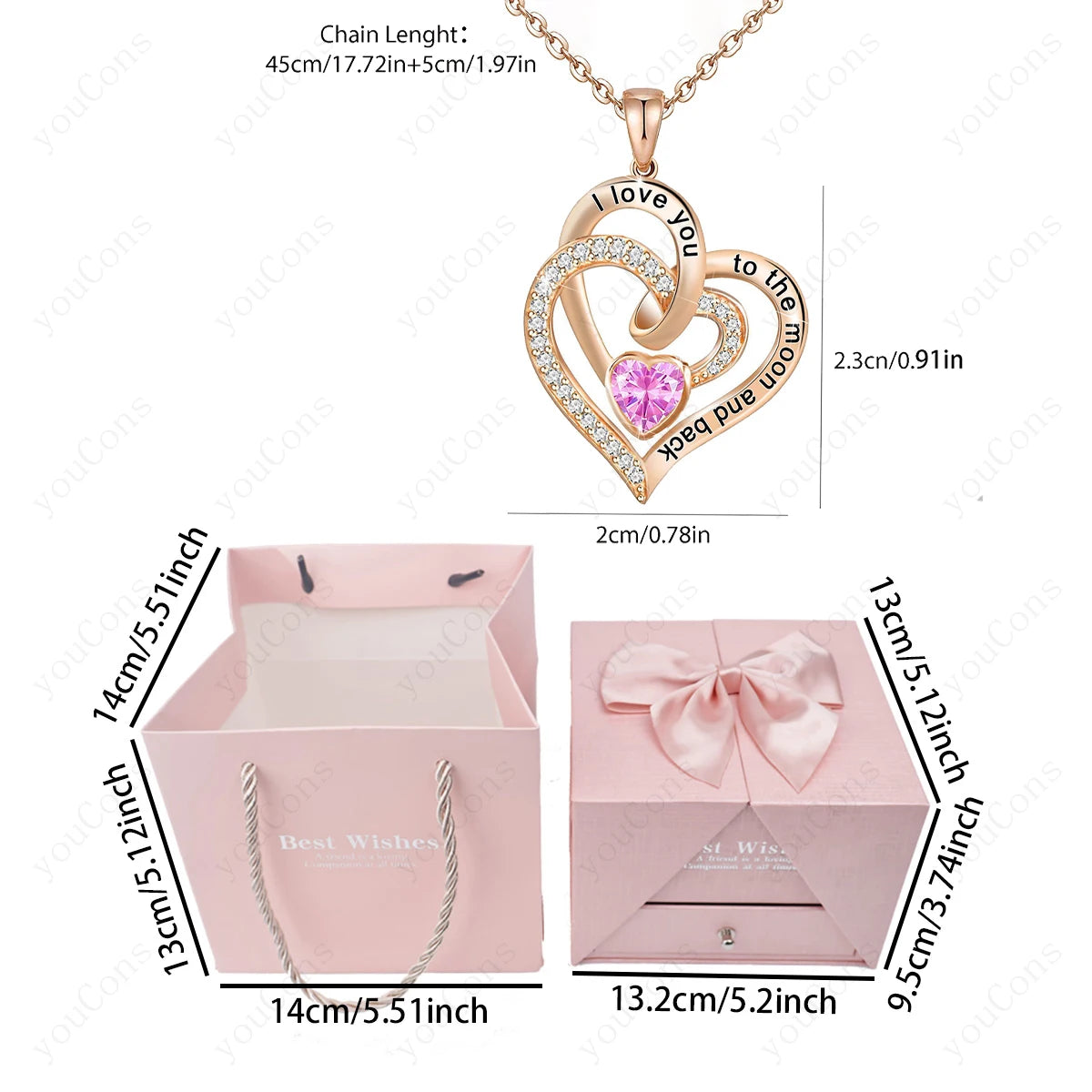 Heart Pendant Necklace - Roselle Heart