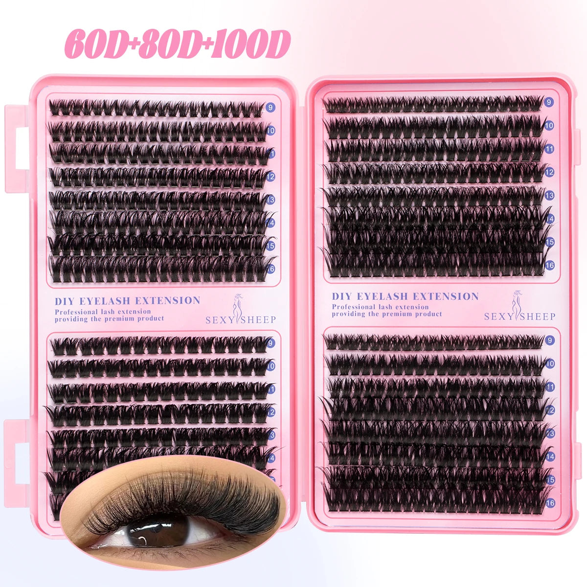 Reusable DIY Cluster Lashes Kit full kit layout