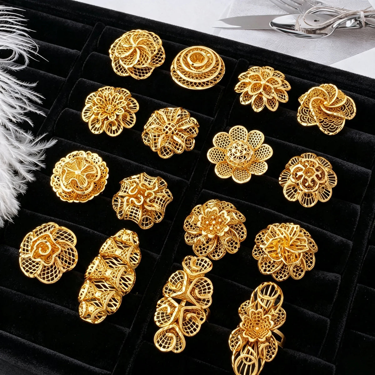 Vintage Filigree Flower Statement Ring