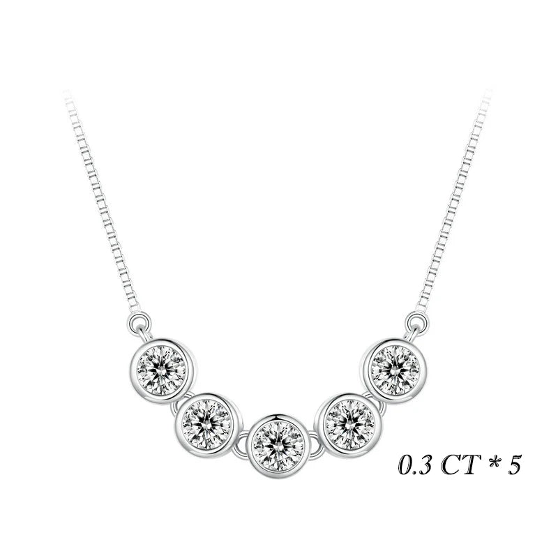 BAMOER Moissanite Bezel Pendant Necklace gift presentation