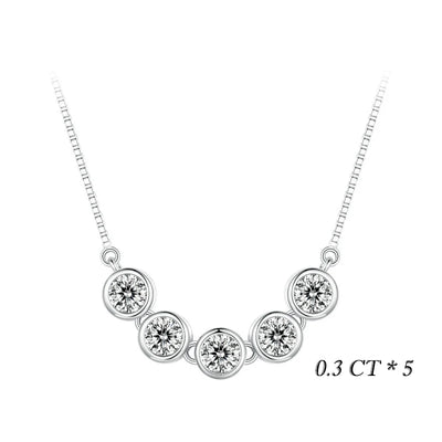BAMOER Moissanite Bezel Pendant Necklace gift presentation