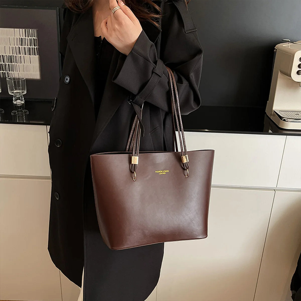 Women's PU Fashion Tote Bag interior view