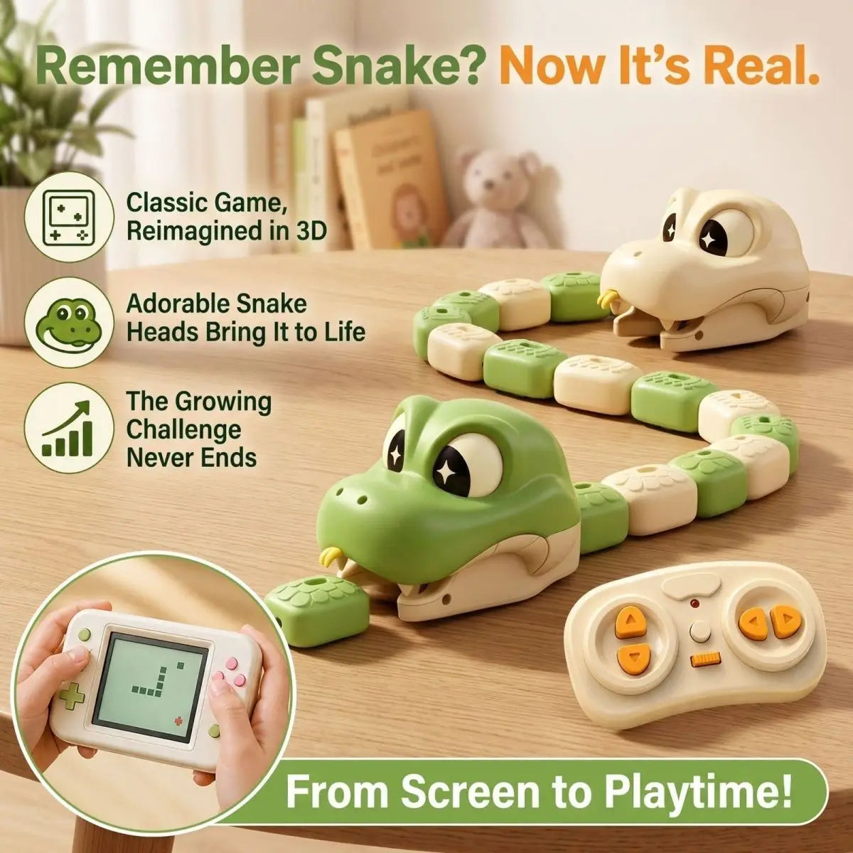 Magnetic Snake Racing Car Set - White