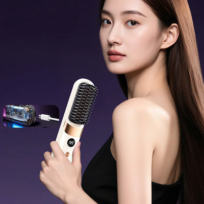 Lunara Glide Cordless Styling Brush LED display