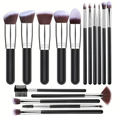 14-Piece Soft Fluffy Contour & Sculpting Brush Set full set layout