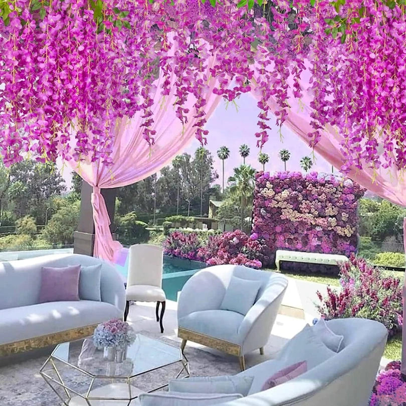 Floravelle Silk Orchid Garland - Violet