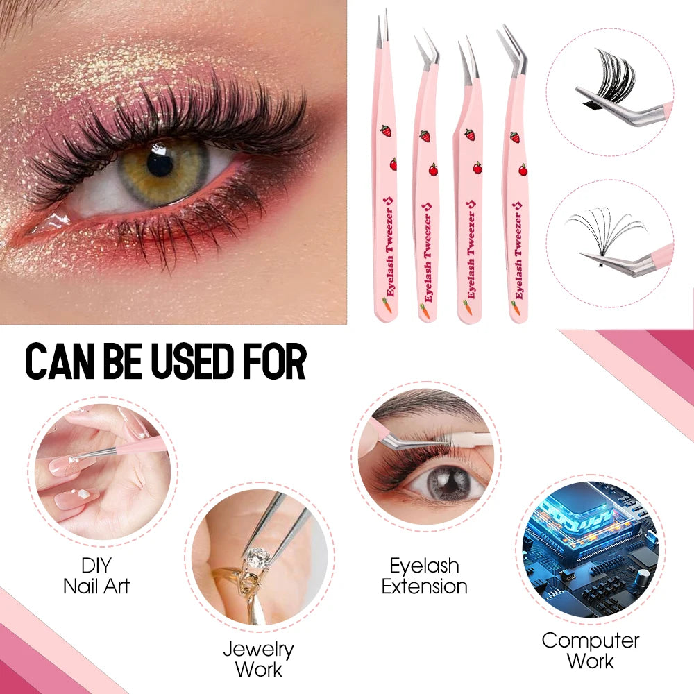 Roselle LashGrip Precision Tweezers tip detail