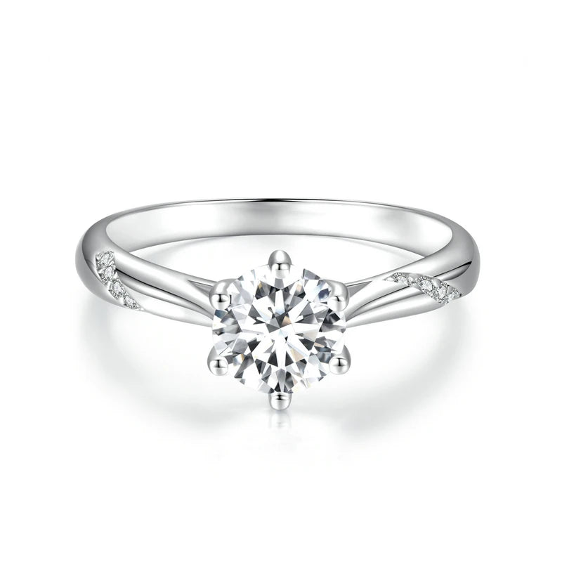 BAMOER Moissanite Solitaire Ring