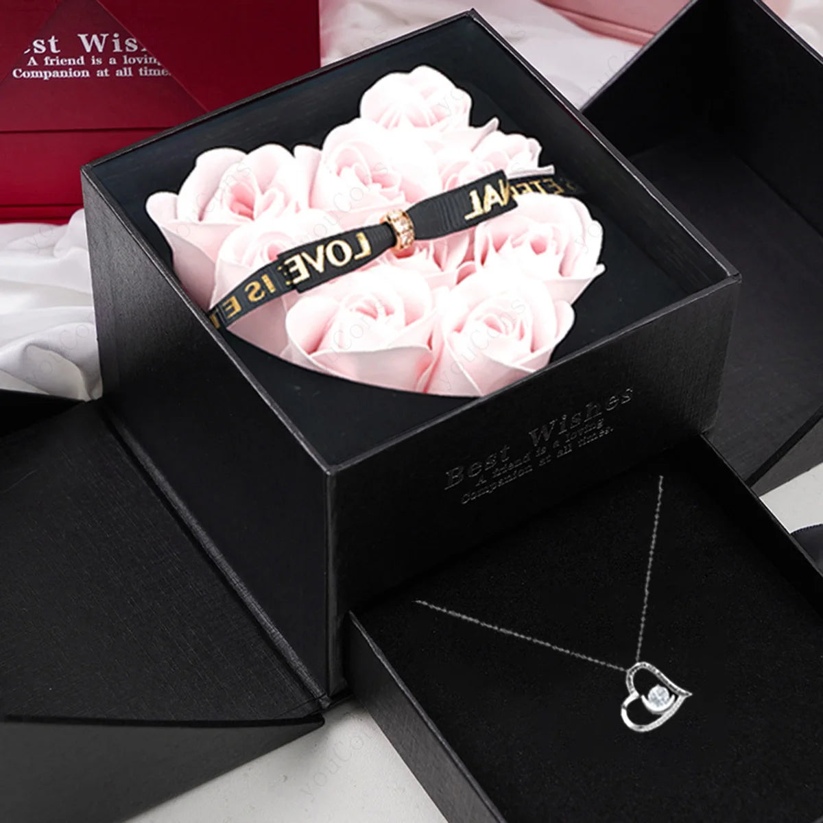 Heart Bow Pendant Necklace - Velunora