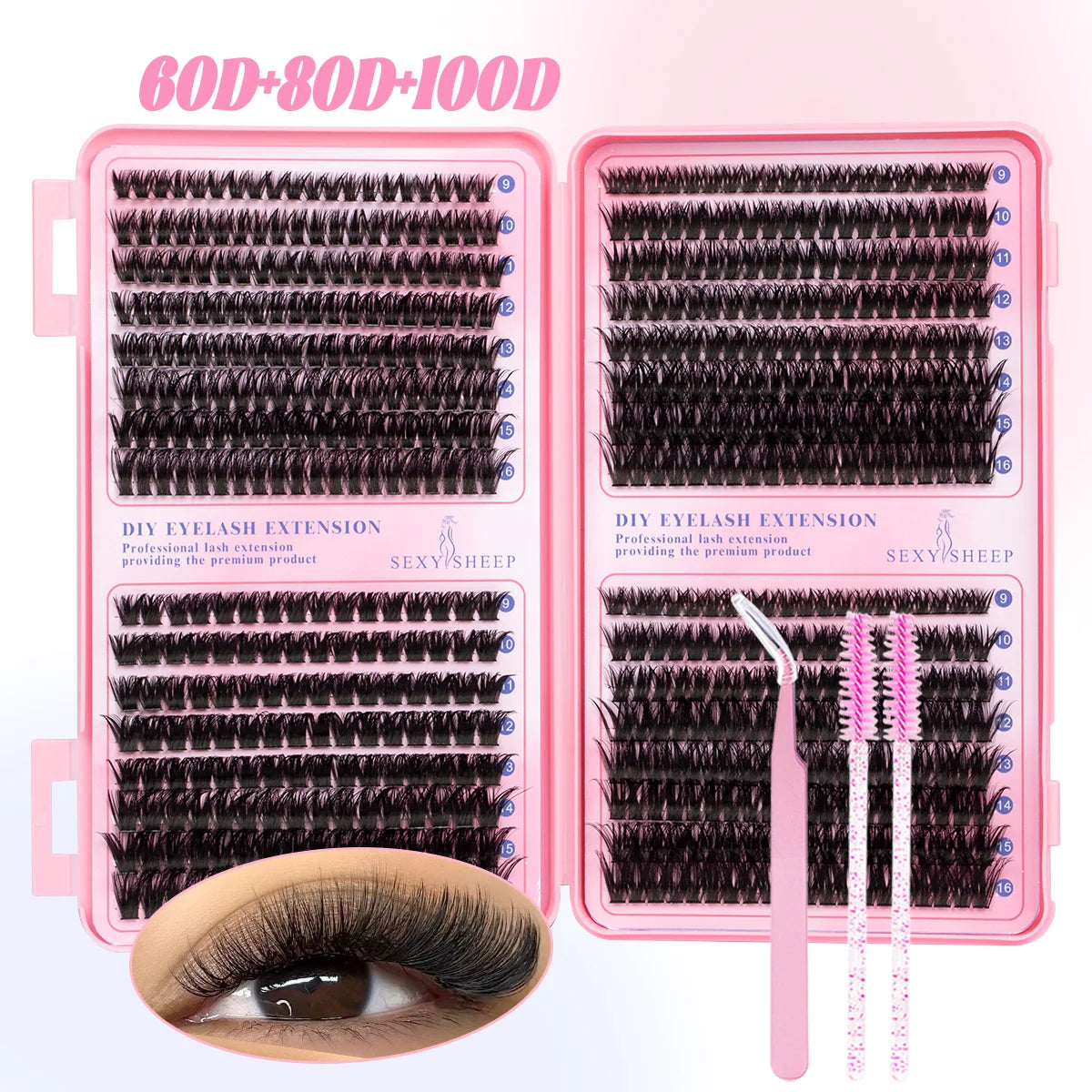 Reusable DIY Cluster Lashes Kit before and after