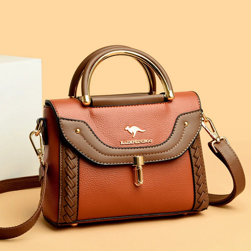 Faux Leather Crossbody Bag - Grey