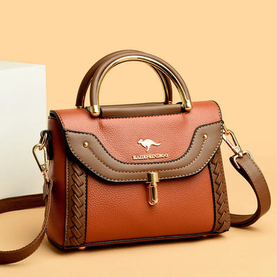 Faux Leather Crossbody Bag - Grey