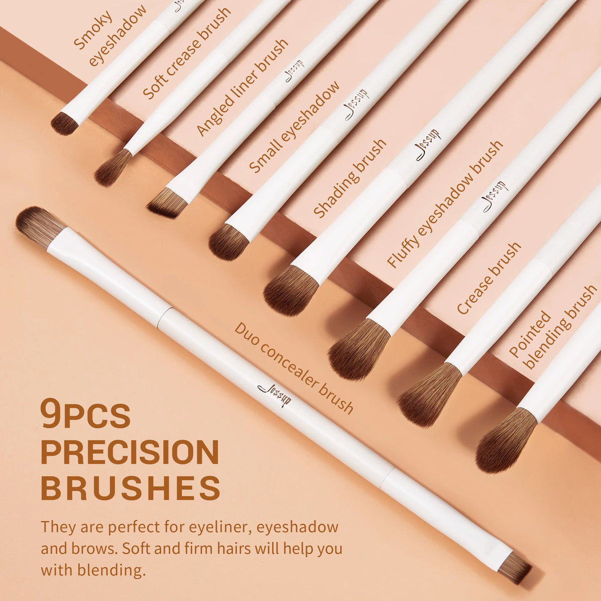 Jessup Makeup Brushes 10-14pc Makeup Brush Set Synthetic Foundation Brush Powder Contour Eyeshadow Liner Blending Highlight T329