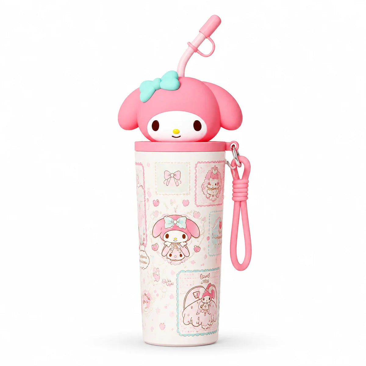 Sanrio 700ml Insulated Tumbler with Straw 316 Steel Travel Water Bottle 304 Steel Cute Cartoon Thermos Flask Coffee Mug Gift