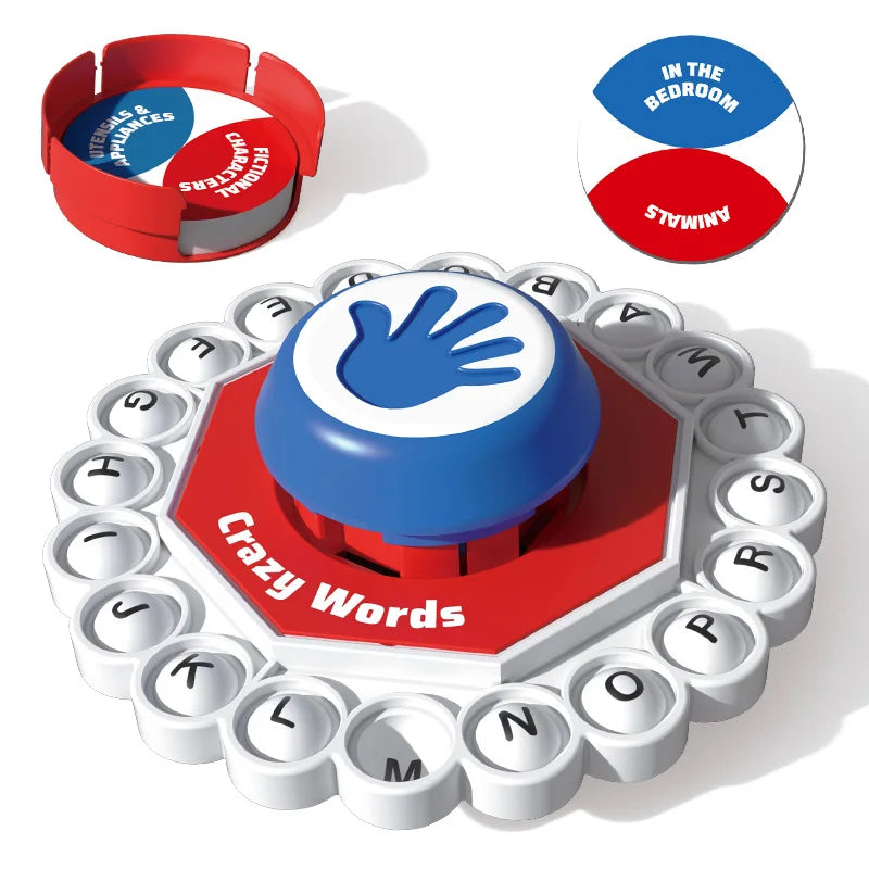 Crazy Words Family Board Game full set layout