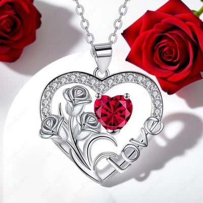 Zircon Heart Necklace close-up
