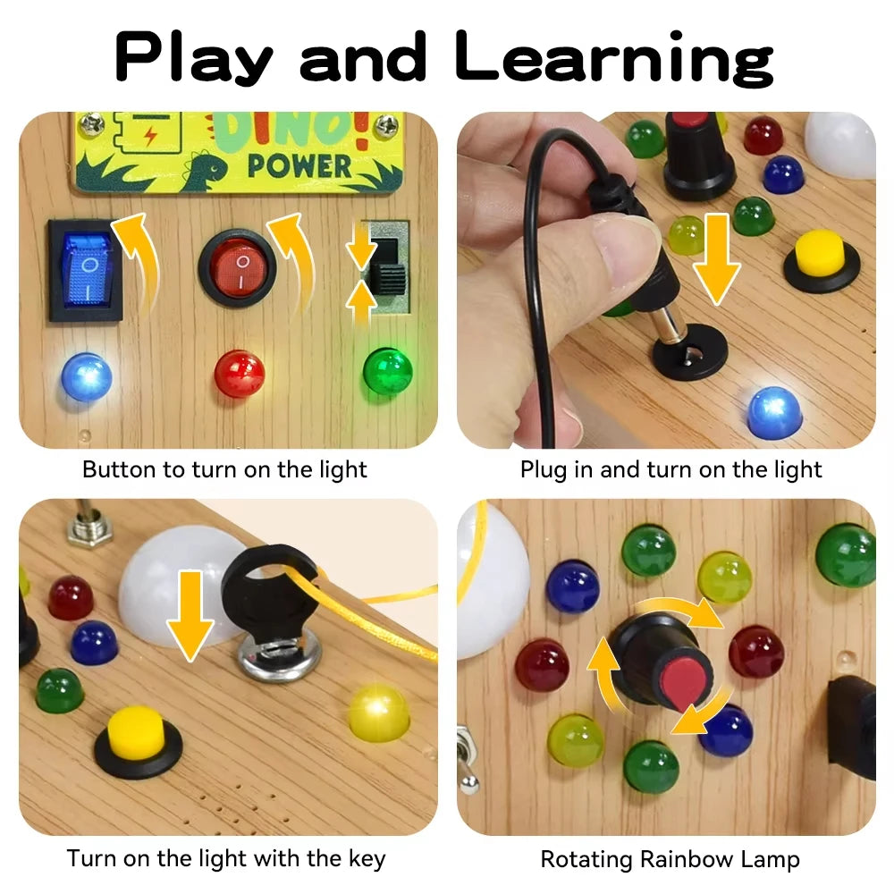LED Sensory Activity Board lights detail