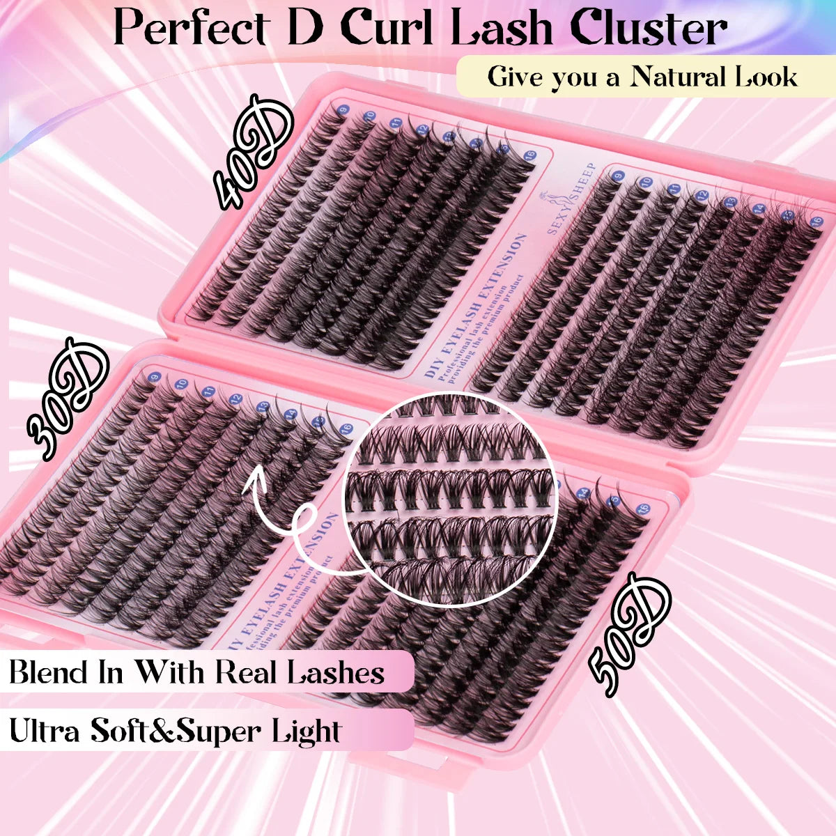 Reusable DIY Cluster Lashes Kit - 30D Volume