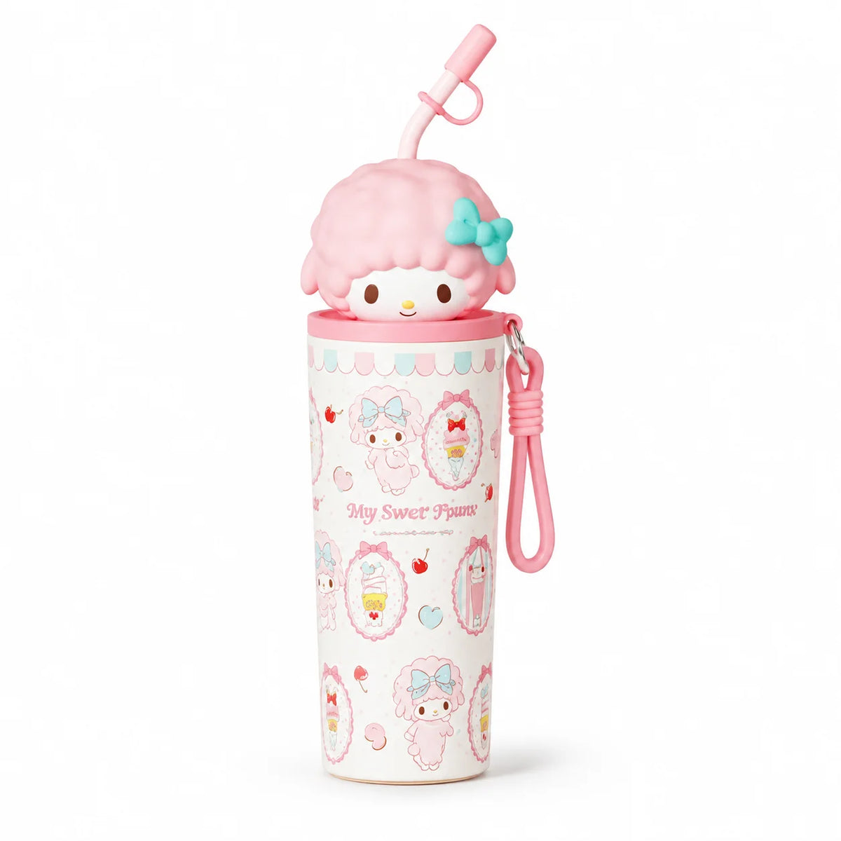 Sanrio 700ml Insulated Tumbler with Straw 316 Steel Travel Water Bottle 304 Steel Cute Cartoon Thermos Flask Coffee Mug Gift