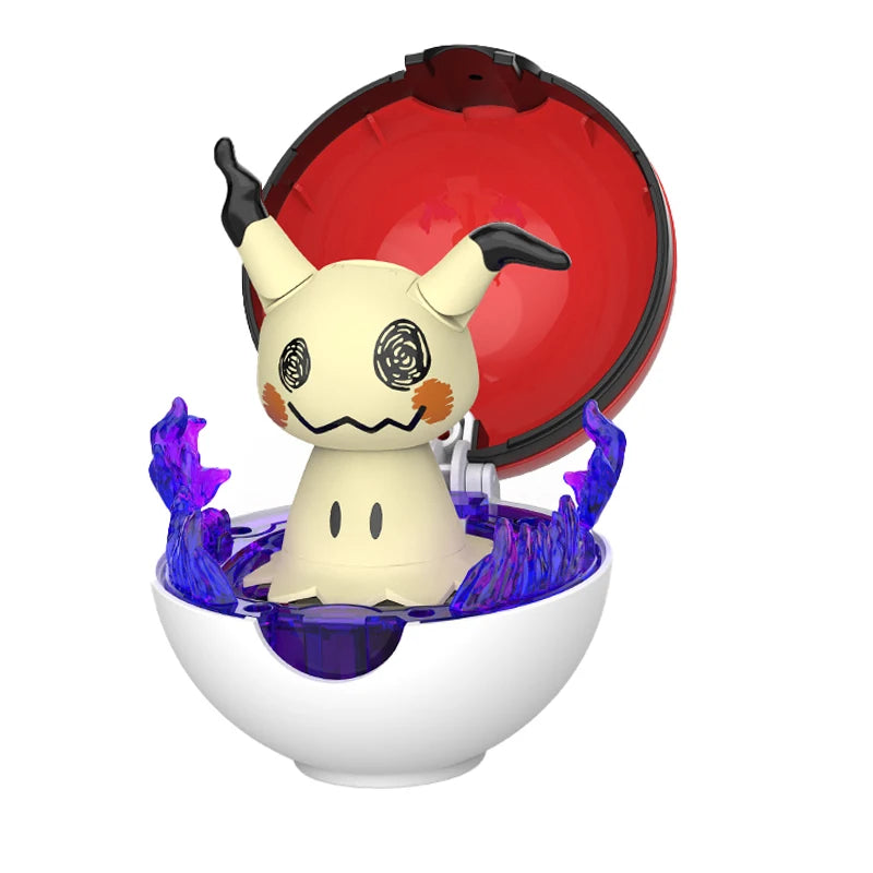 Cute Pokemon Figure Meowth Pokeball Pikachu Bulbasaur Eevee Charmander Squirtle Pocket Monster Elf Deform Poke Ball Toy Ornament