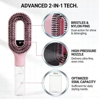 Mistavelle AquaComb Mist Brush - Pink