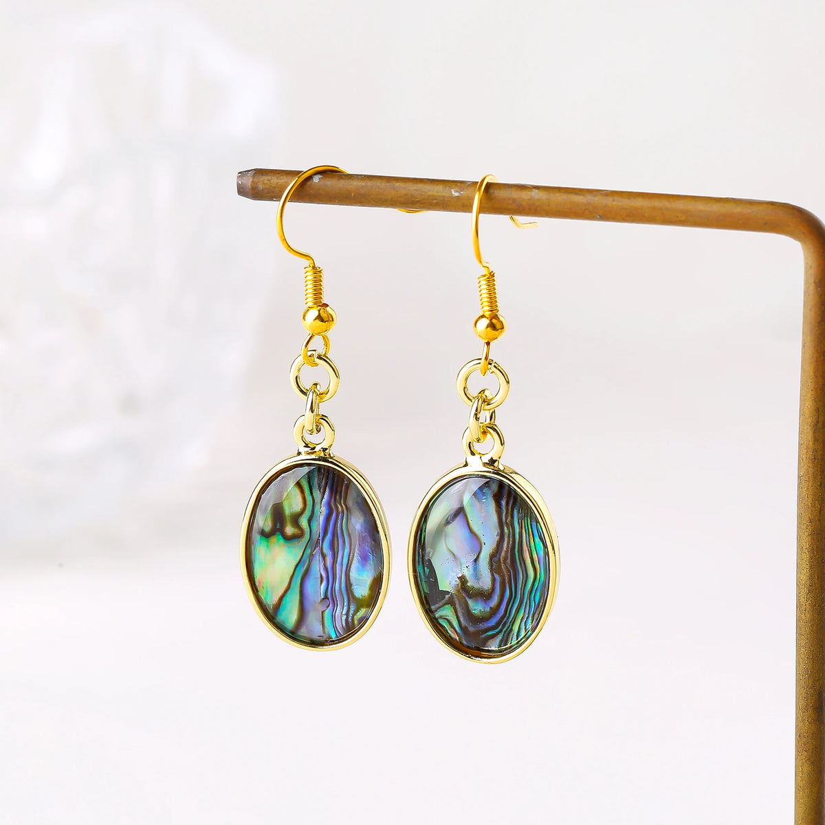 Shell Drop Earrings - Oval