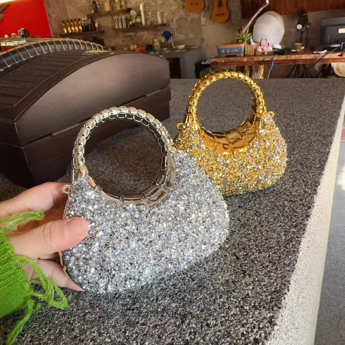 Mini Box Acrylic Clutch - Champagne