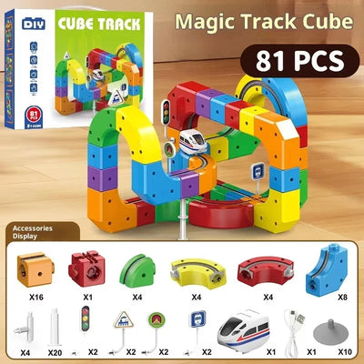 Electric Track Building Set in use