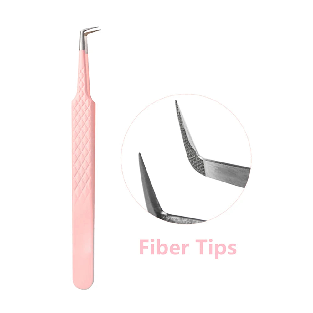 Elvoria LashPoint Precision Tweezers in use