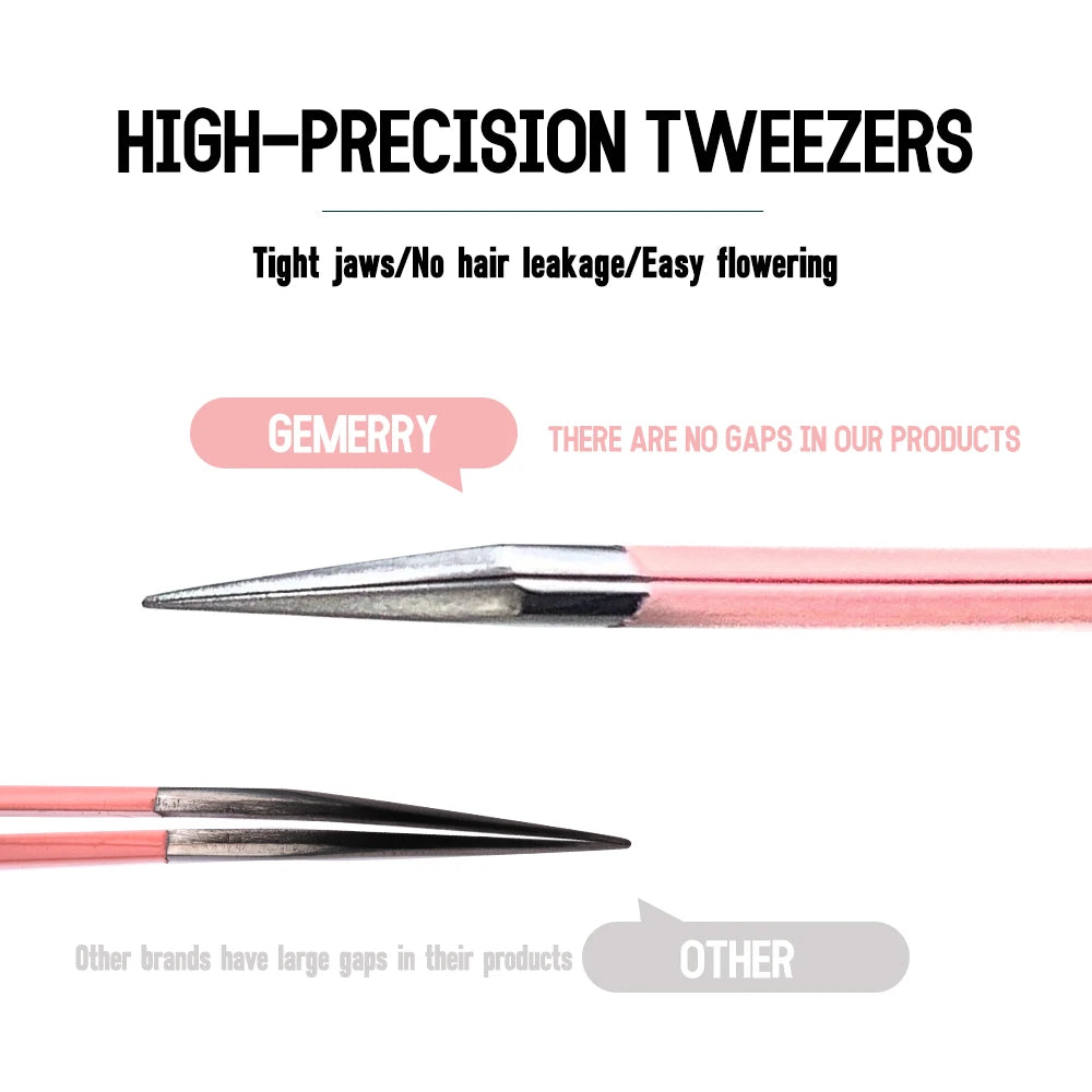 Roselle LashGrip Precision Tweezers in use