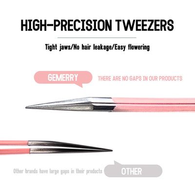 Roselle LashGrip Precision Tweezers in use