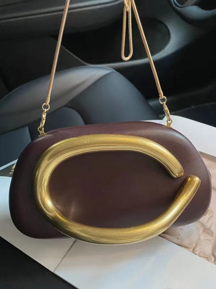 Gold Closure Box Clutch styling shot
