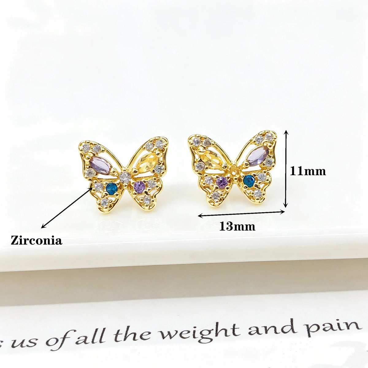 CZ Butterfly Stud Earrings full design range