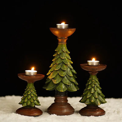 Christmas Tree Candle Holder - Green