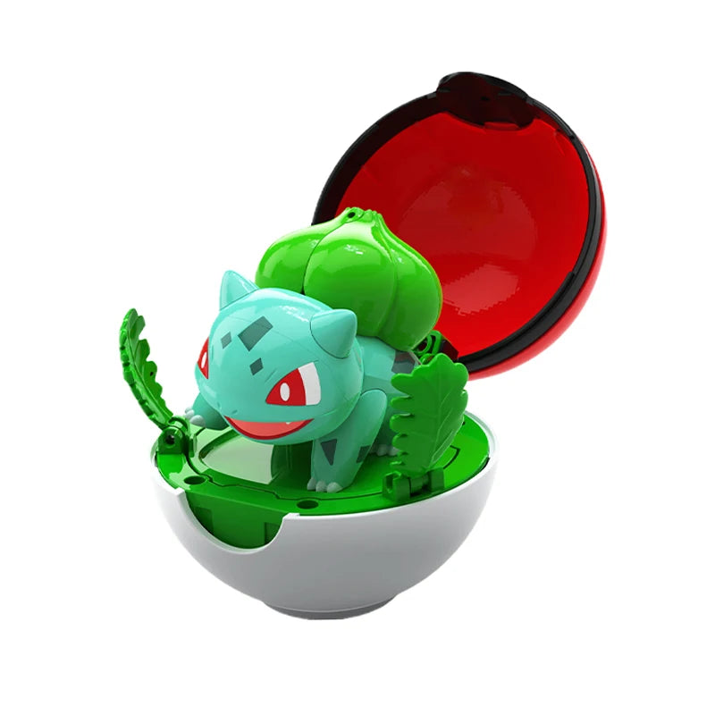 Cute Pokemon Figure Meowth Pokeball Pikachu Bulbasaur Eevee Charmander Squirtle Pocket Monster Elf Deform Poke Ball Toy Ornament