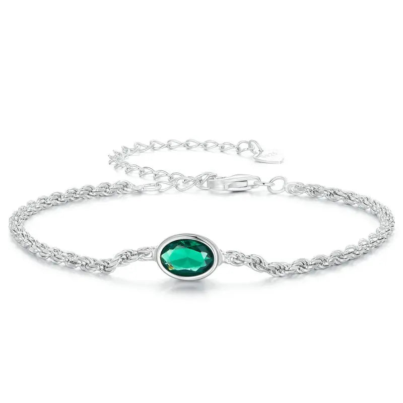 BAMOER Green Zircon Bracelet