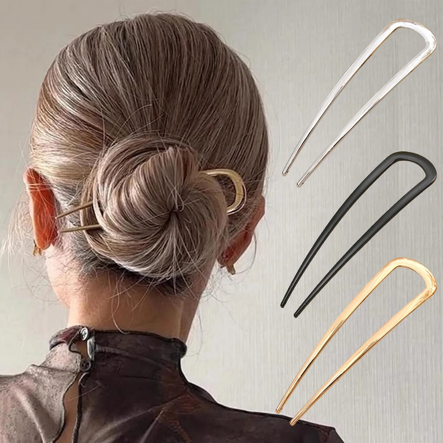 U-Shaped Beach Hair Clip - Black