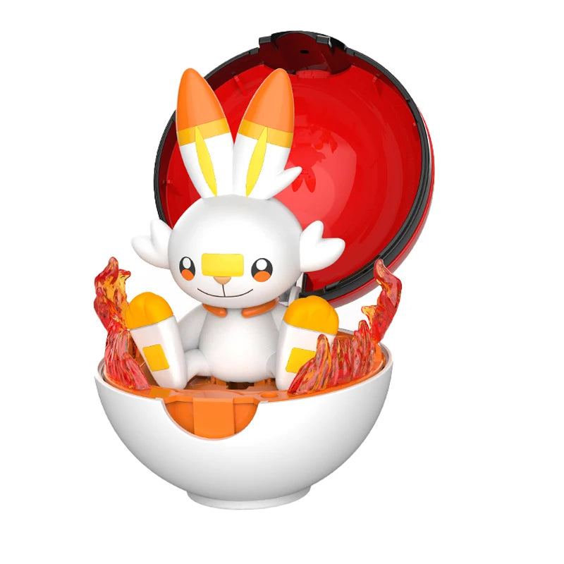 Cute Pokemon Figure Meowth Pokeball Pikachu Bulbasaur Eevee Charmander Squirtle Pocket Monster Elf Deform Poke Ball Toy Ornament