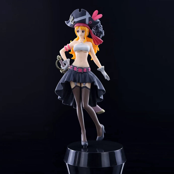 19.5CM Anime One Piece Nami Black Clothes Action Figure ONE PIECE FILM RED Dress Up Figurine PVC Collectible Model Toy Kid Gift