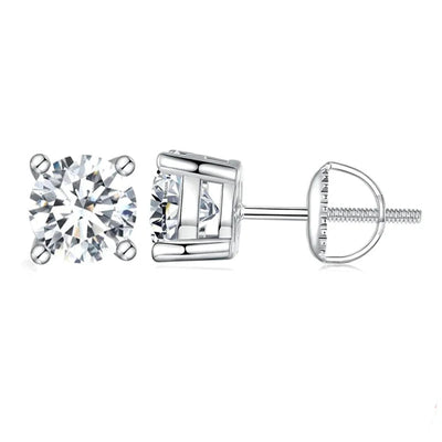 BAMOER 2ct Moissanite Stud Earrings